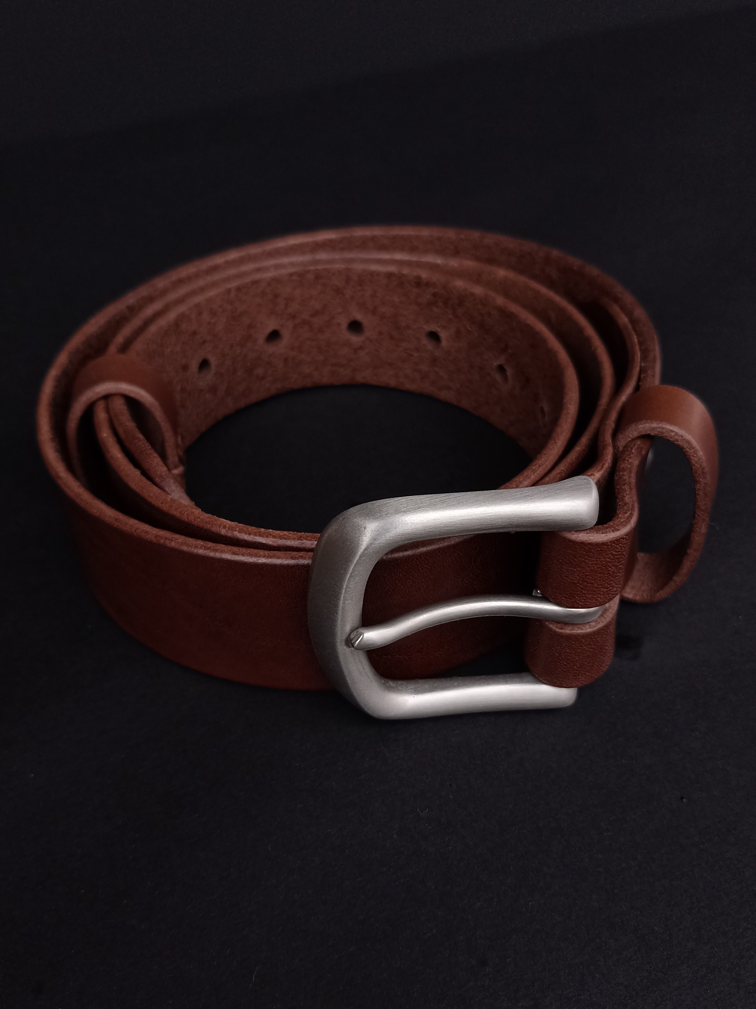 Ремень из натуральной кожи Longboat Bull Castagno